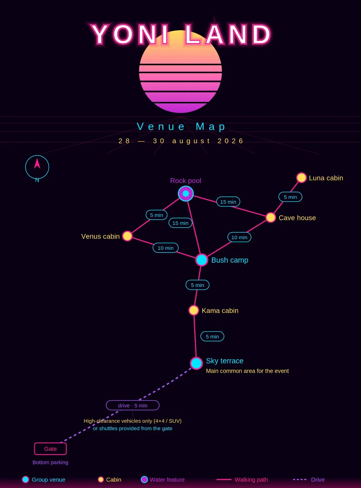 Venue map of Sima Kade Bush Retreat